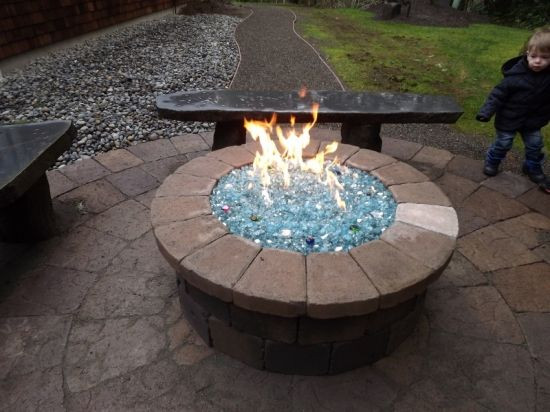 DIY Outdoor Propane Fire Pit
 propane fire pit with glass