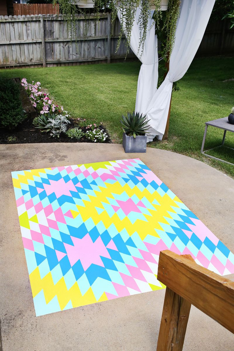 DIY Outdoor Rug
 Paint Your Own Outdoor Rug – A Beautiful Mess