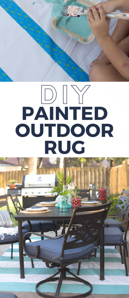 DIY Outdoor Rug
 Painted Rug From A Drop Cloth