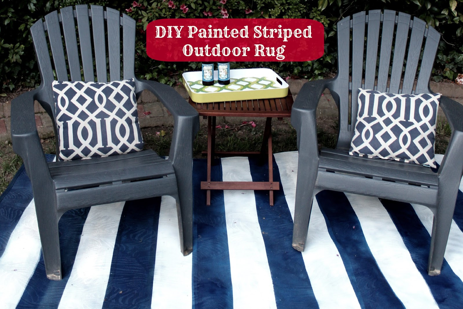 DIY Outdoor Rug
 Tutorial Ballard Painted Striped Outdoor Rug Knock f