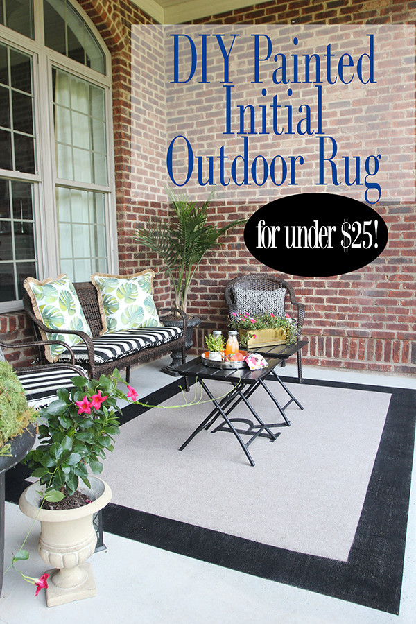 DIY Outdoor Rug
 Easy DIY Initial Outdoor Rug & Front Porch Freshen Up