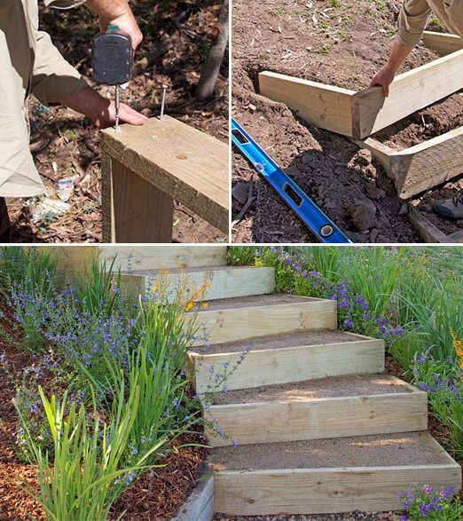 DIY Outdoor Stairs
 Step by Step DIY Garden Steps & Outdoor Stairs