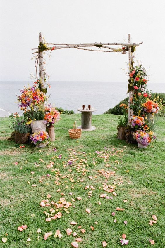 DIY Outdoor Wedding
 Wedding arch ideas by Clair Lythgoe wedding florist