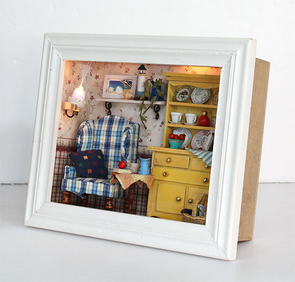 DIY Picture Frame Kit
 Dollhouse Miniature Frame DIY Kit w Light Mediterranean