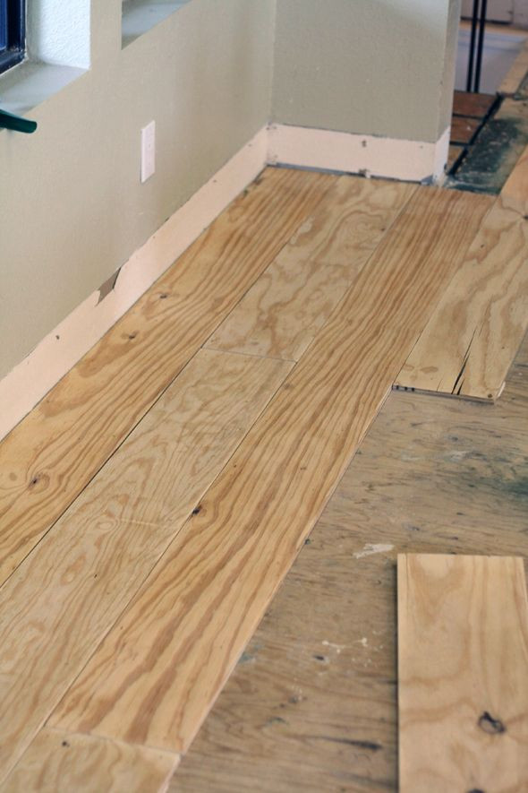 DIY Plywood Plank Floor
 Little Green Notebook DIY Wide Plank Floors Made from