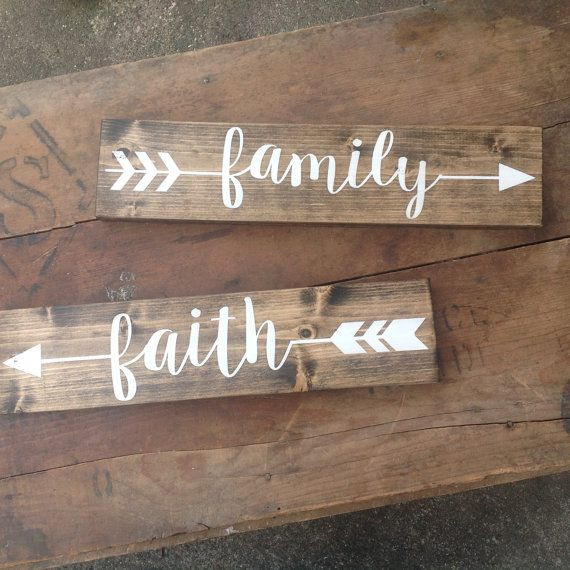 DIY Rustic Wood Signs
 ARROW Wood Sign pick one rustic sign Family Love