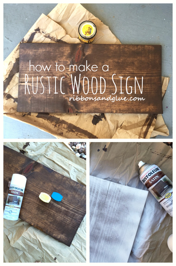 DIY Rustic Wood Signs
 How to make a Plain Wood Board Look Rustic