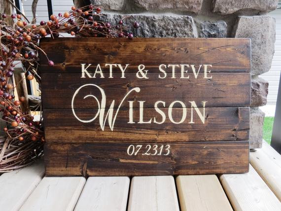 DIY Rustic Wood Signs
 Your Family Name Customized Wood Sign by 3LittleDragonflies