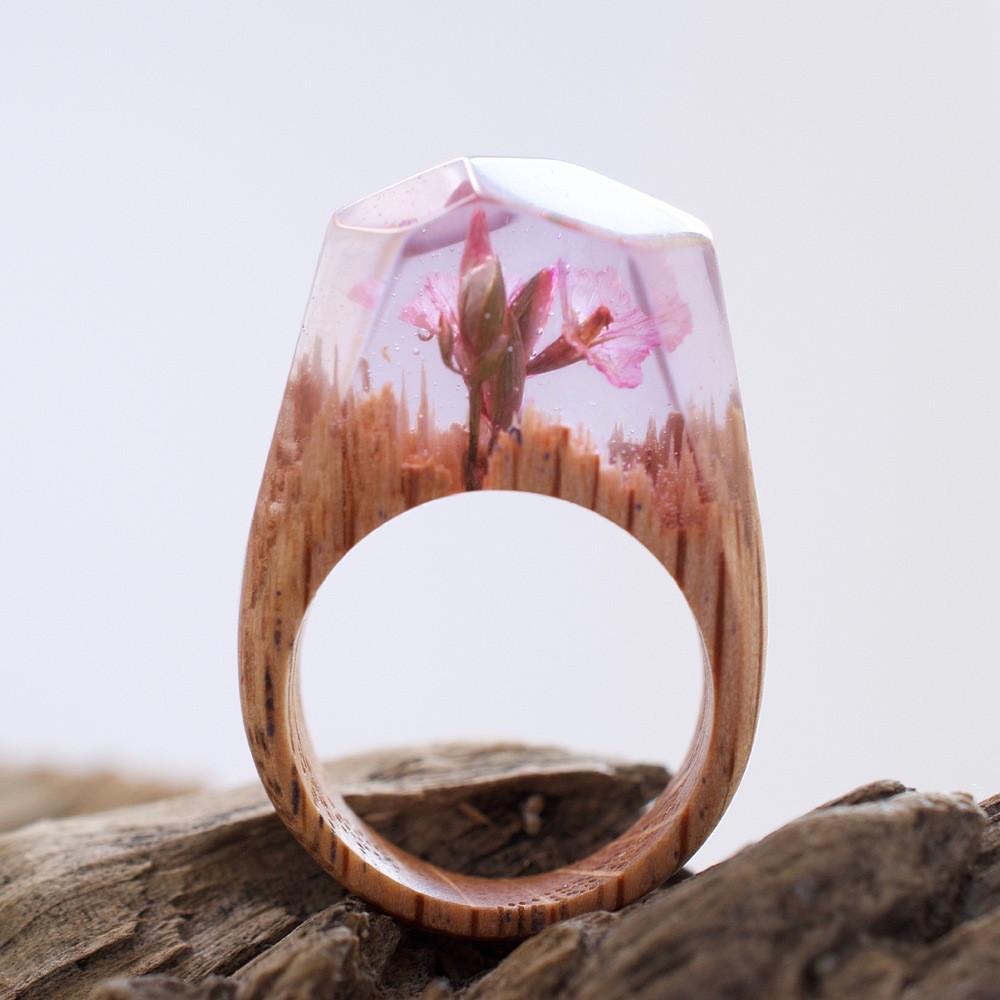 DIY Secret Wood Ring
 Snowy Mountains and Undersea Worlds Encapsulated Within