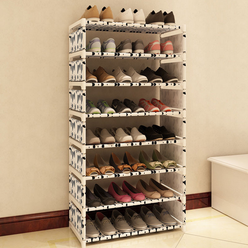 DIY Shelf Organizer
 Eight Layers Metal Non woven Cloth Simple Shoe Rack Space