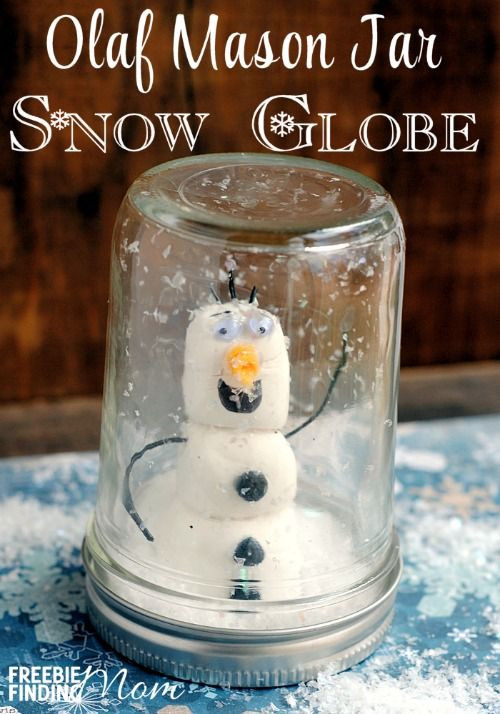 DIY Snow Globe For Kids
 Crafts for Kids Olaf Mason Jar Snow Globe