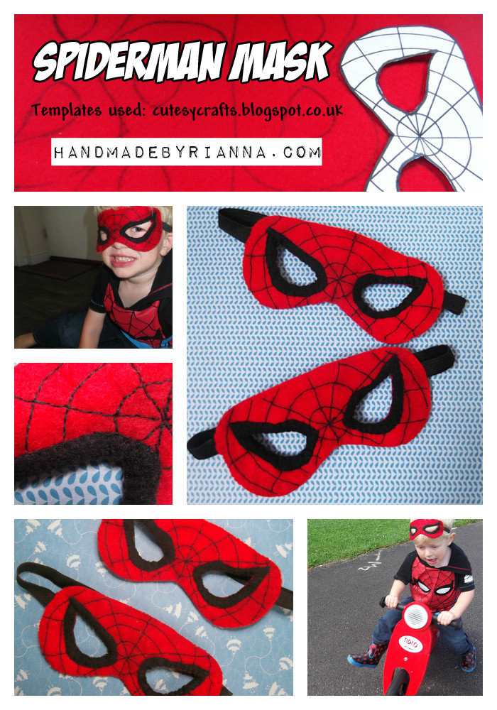DIY Spiderman Mask
 Hand Made By Rianna Spiderman Spiderman wears a mask and