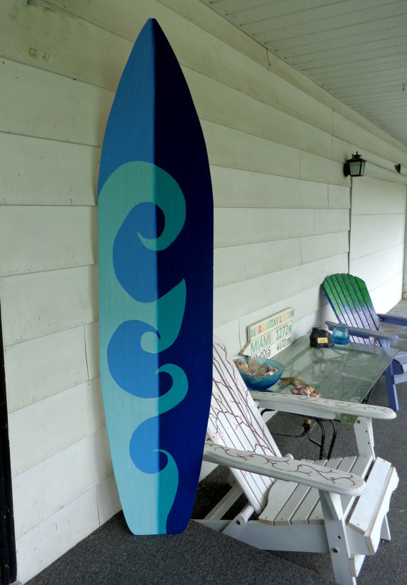 DIY Surfboard Decor
 6 Foot Wood Hawaiian Surfboard Wall Art Decor or Headboard