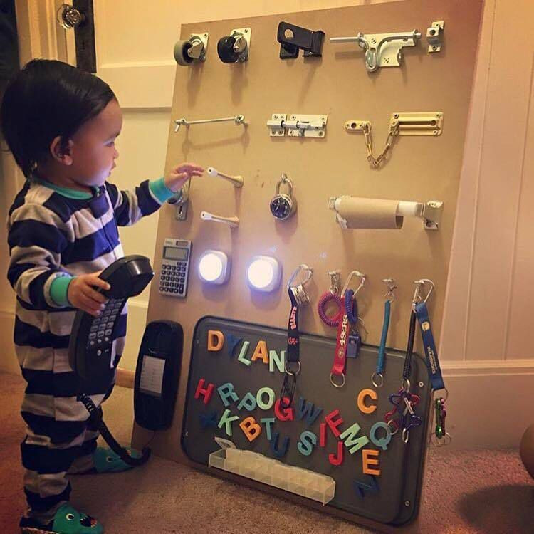 DIY Toddler Activity Board
 This Dad Made an Incredible Homemade Busy Board for His