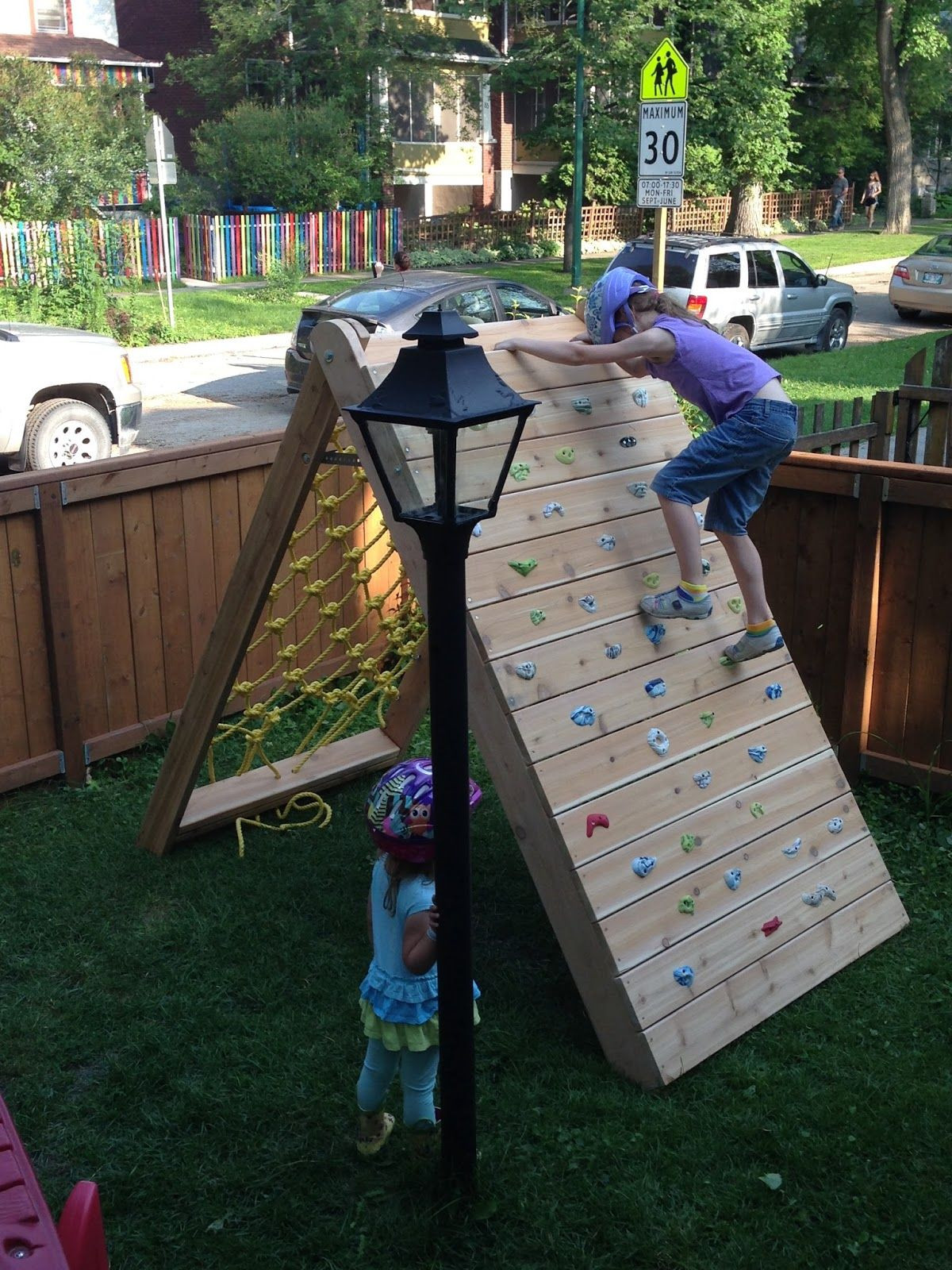 DIY Toddler Climbing Wall
 My wife was looking at play structures to give our three