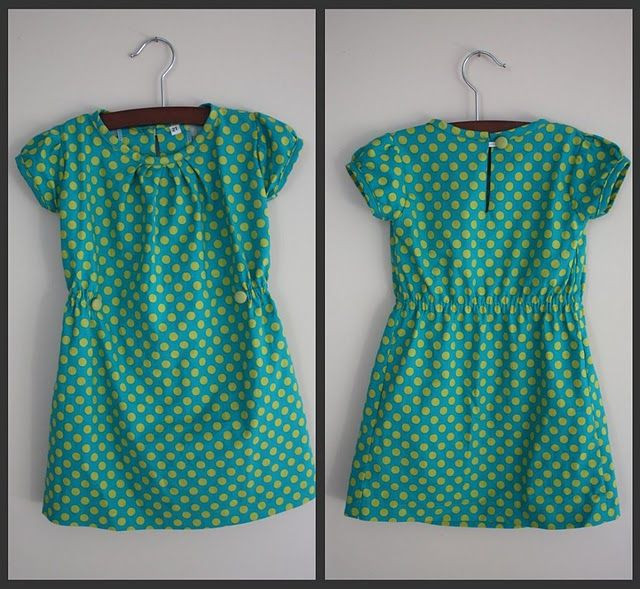 DIY Toddler Dress
 green and teal dress from Anthropologie knock off pattern