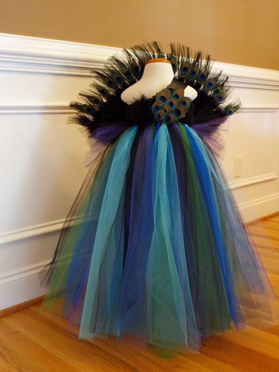 DIY Toddler Peacock Costume
 Peacock Tutu Dress Costume for Little Girls by