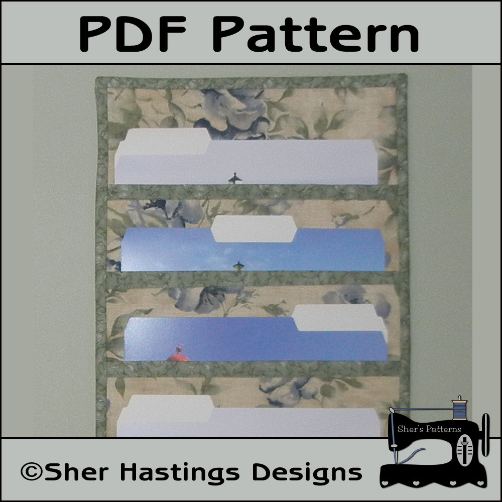 DIY Wall File Organizer
 PDF Pattern For File Folder Pocket Organizer Wall Hanging