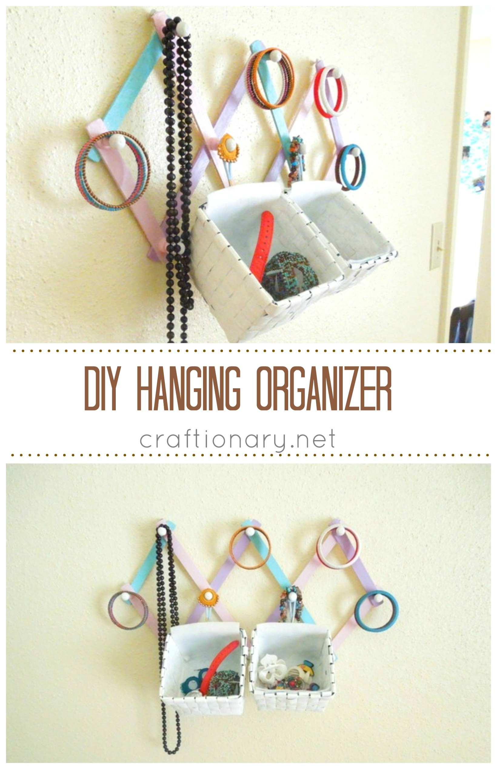 DIY Wall Hanging Jewelry Organizer
 Craftionary
