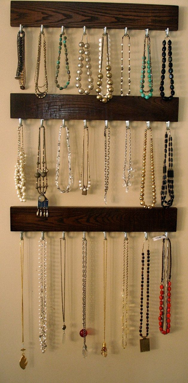 DIY Wall Hanging Jewelry Organizer
 Hanging Modern Jewelry Organizer Coat Rack 24" Solid
