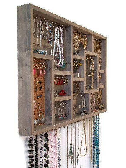 DIY Wall Hanging Jewelry Organizer
 Jewelry Organizer Display Case Wish List