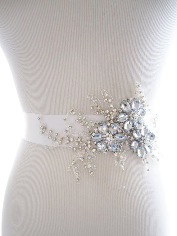 DIY Wedding Belt
 Rhinestone Bridal Sash Amazing Rhinestone Beaded Lace