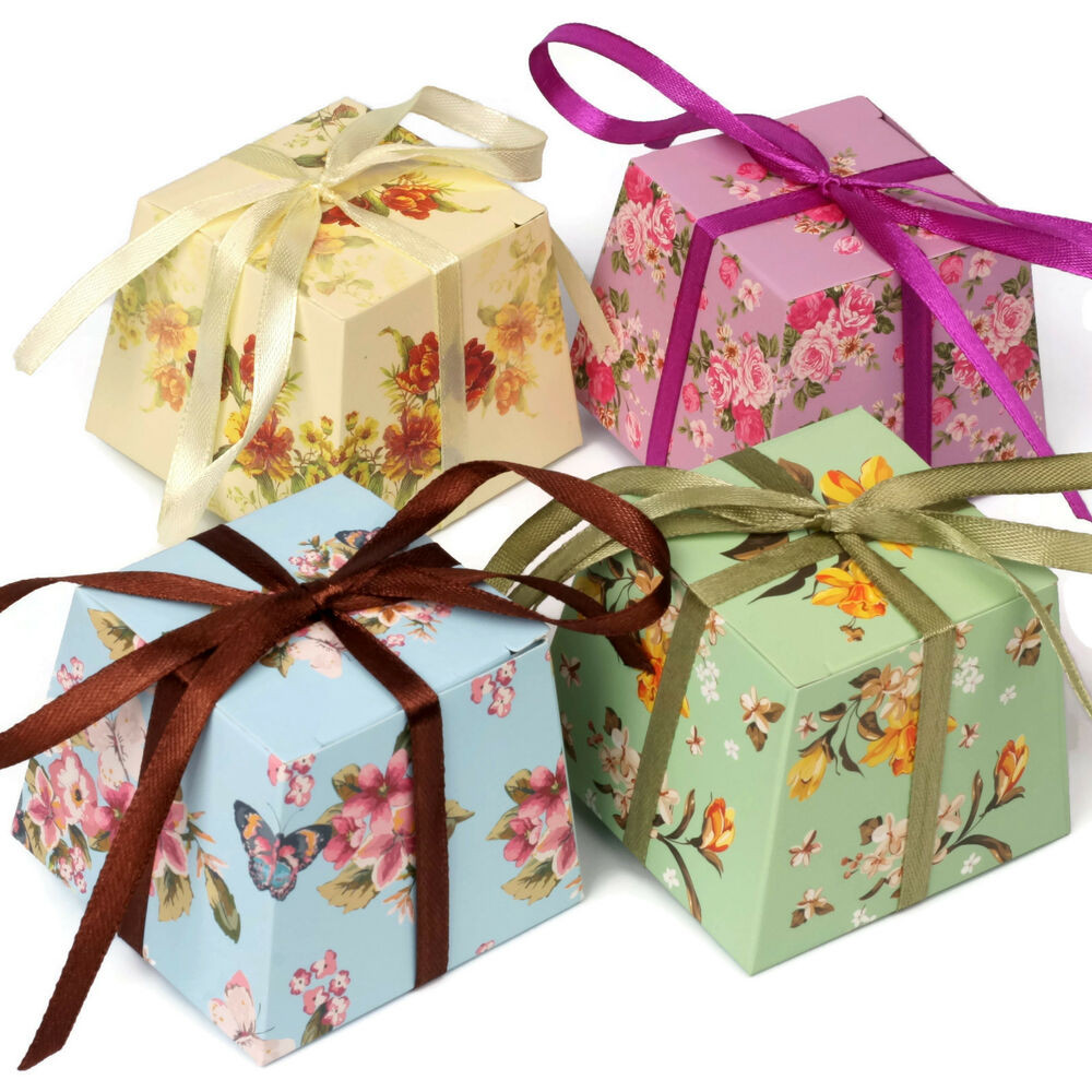 DIY Wedding Favours Boxes
 FLORAL Vintage Small GIFT BOXES Wedding Favour Chocolates