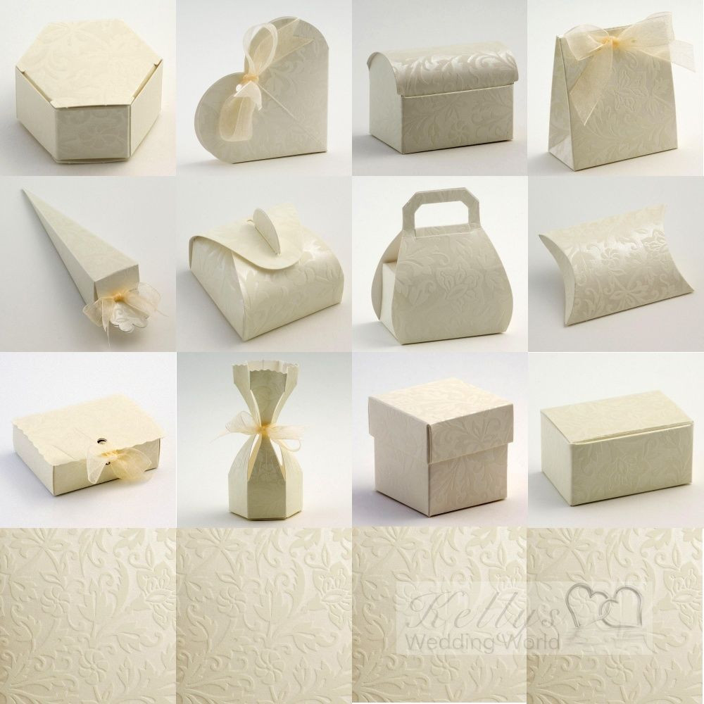 DIY Wedding Favours Boxes
 Diamante Ivory Wedding Favour Gift Boxes Craft DIY