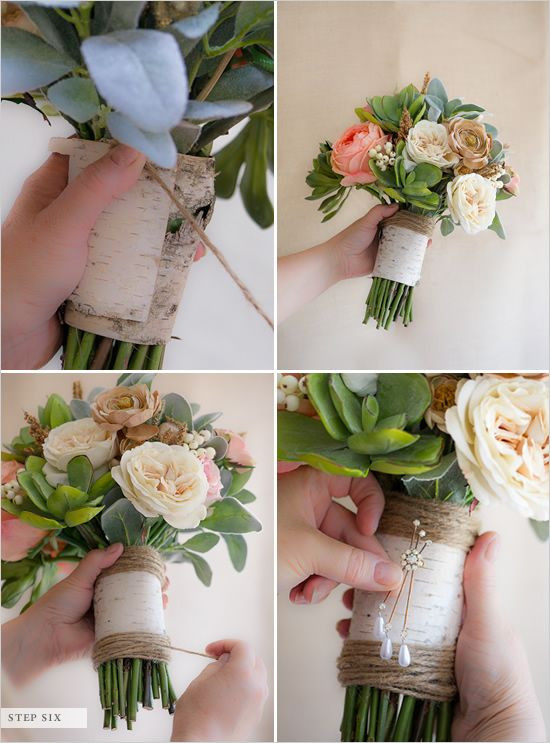 DIY Wedding Flower Bouquet
 How To Make A Faux Flower Bridal Bouquet