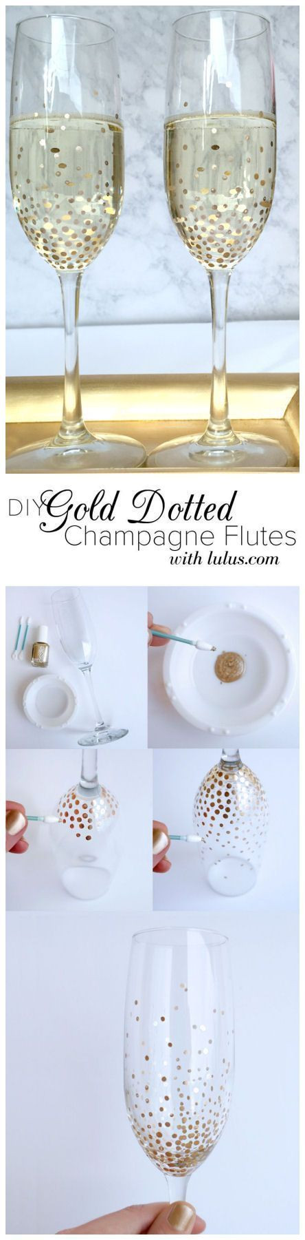 DIY Wedding Glasses
 DIY Gold Dot Champagne Flutes Valentine s Day