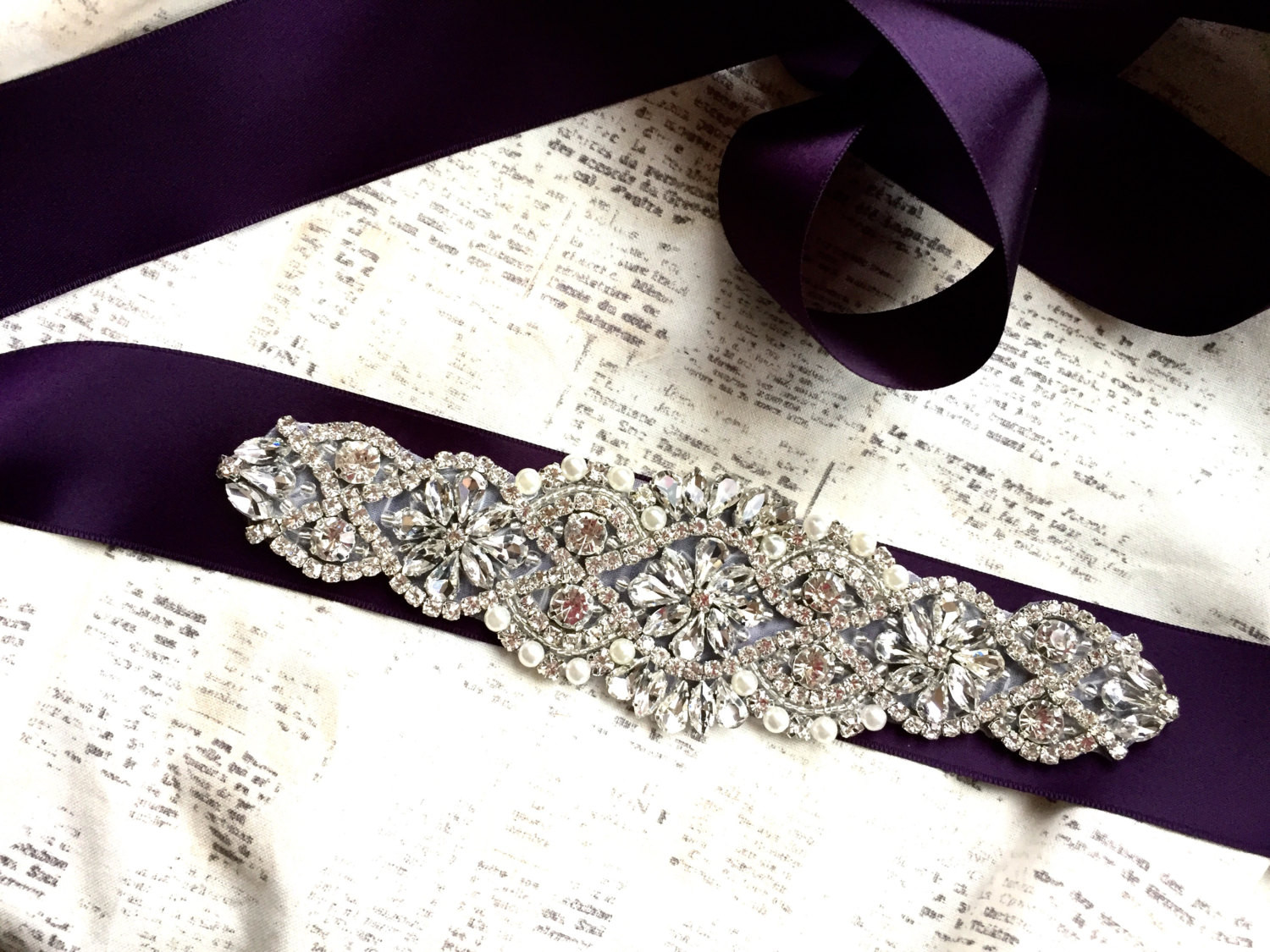 DIY Wedding Sashes
 Bridal sash purple Bridal sash DIY purple sash belt purple