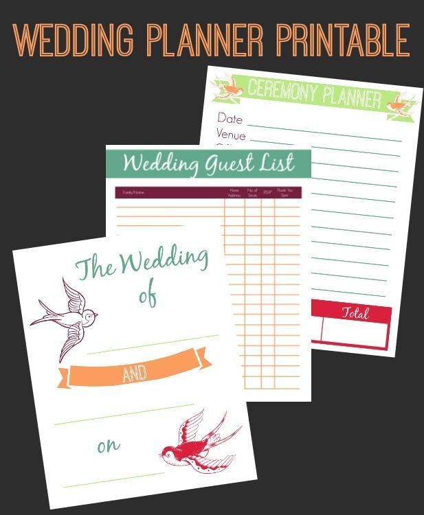 DIY Wedding Websites
 Wedding Planner Printable Set Wedding Planner