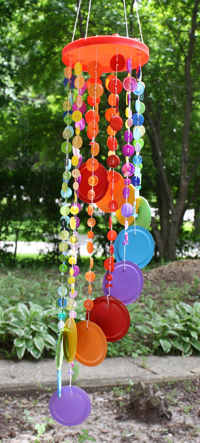 DIY Wind Chimes For Kids
 Rainbow Button DIY Wind Chime