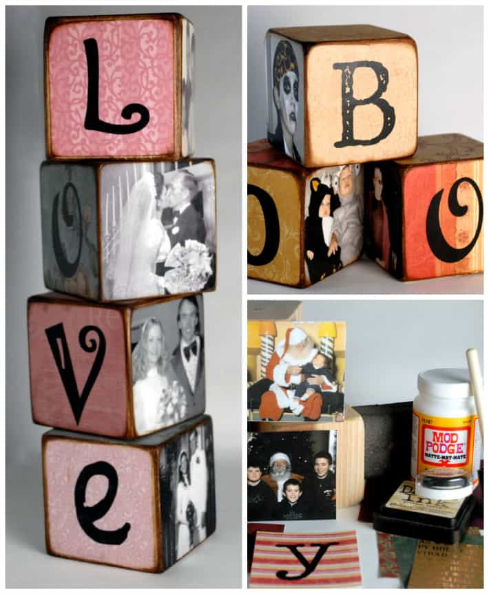 DIY Wooden Photo Blocks
 DIY Family Memory Letter Blocks