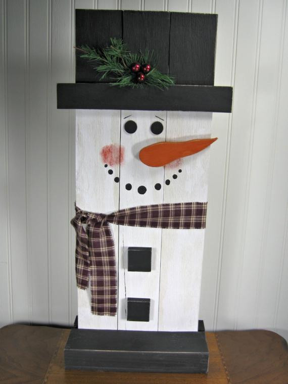 DIY Wooden Snowman
 Stand Up Wooden Snowman Christmas Decoration
