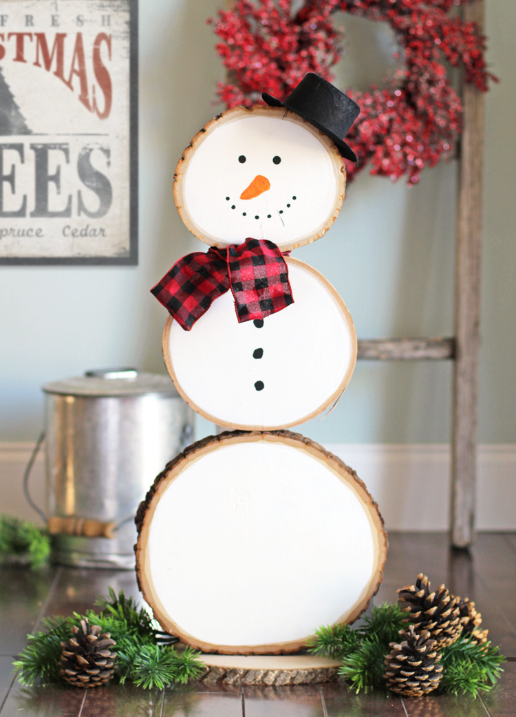 DIY Wooden Snowman
 The Craft Patch Reversible Fall and Christmas Wood Slice