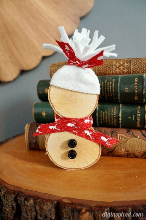 DIY Wooden Snowman
 DIY Wood Slice Snowman DIY Inspired