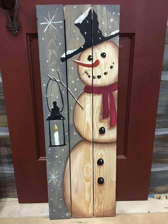 DIY Wooden Snowman
 Snowman plank wood DIY