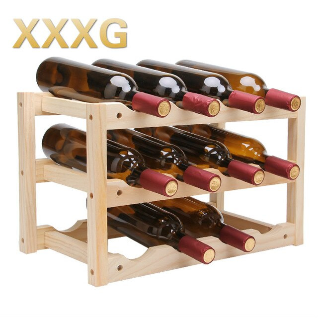 DIY Wooden Wine Racks
 XXXG Solid wood creative folding wine red wine rack