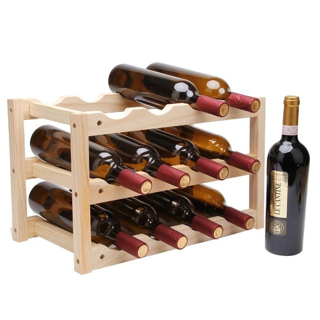 DIY Wooden Wine Racks
 Creative Foldable Shelf Wine Racks Wooden 12Bottle