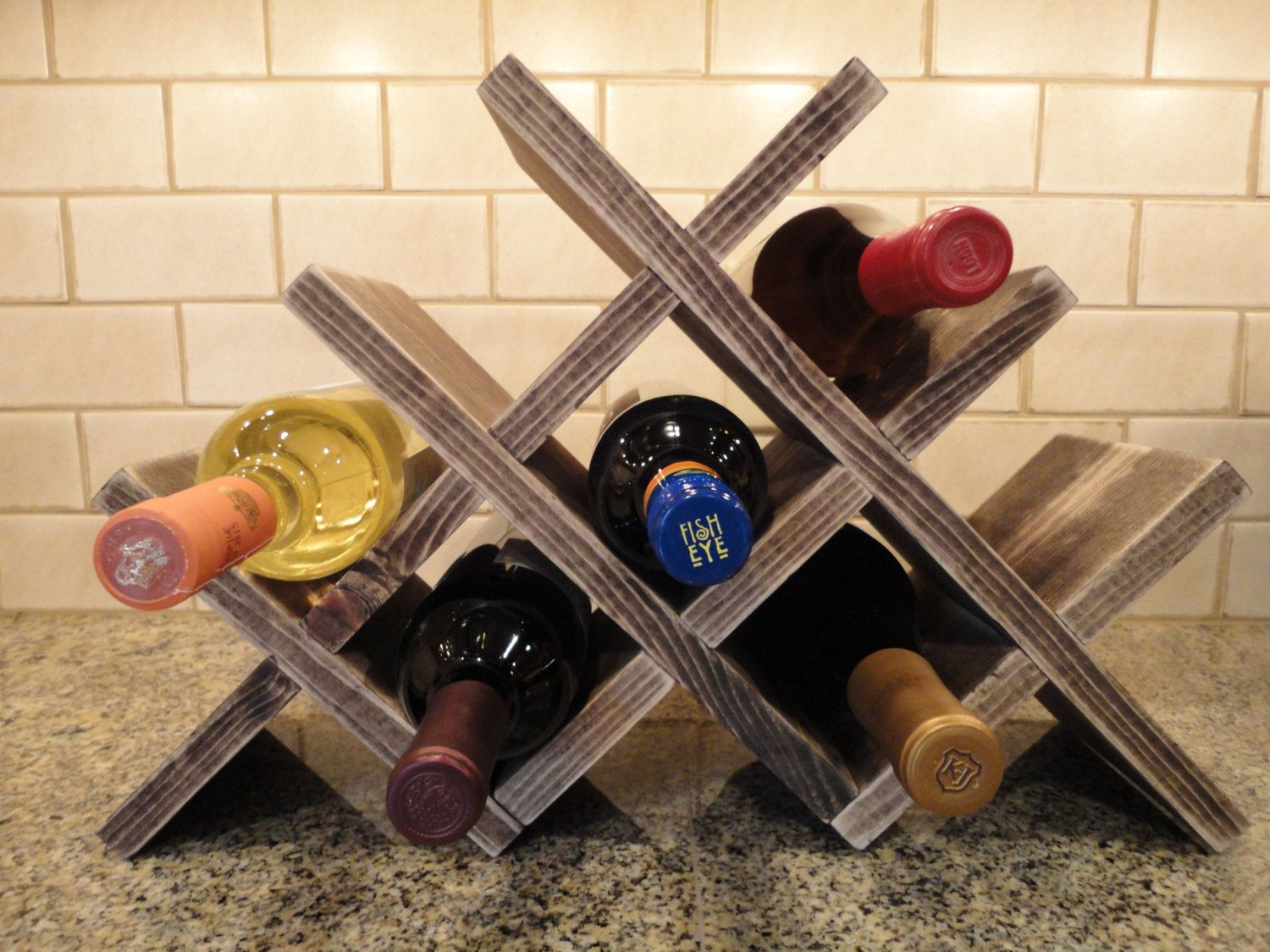DIY Wooden Wine Racks
 Wine Rack Table Top 8 Bottles Wood Wine by