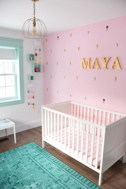 Do It Yourself Baby Room Decorations
 Maya s Mint And Pink Nursery Get the Look