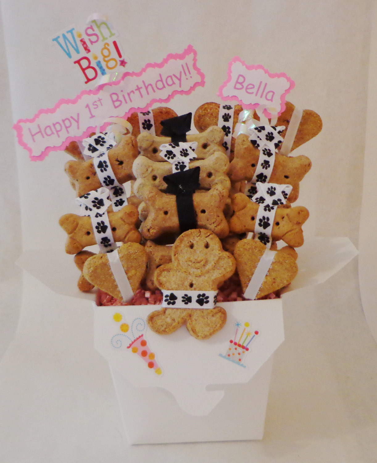 Dog Birthday Gifts
 Personalized Dog treat birthday t basket dog biscuits dog