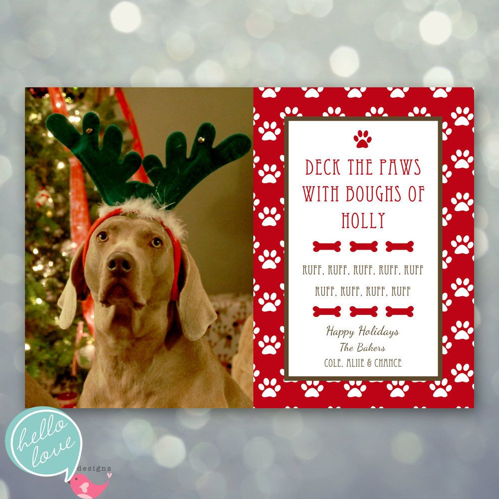 Dog Christmas Quotes
 photo christmas card deck the paws dog pet holiday $16
