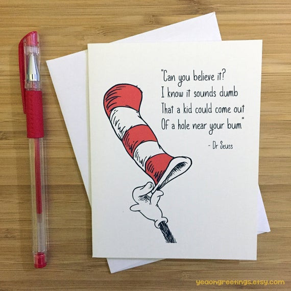 Dr Seuss Baby Gift Ideas
 Funny Pregnancy Card Baby Shower Gift Dr Seuss Funny
