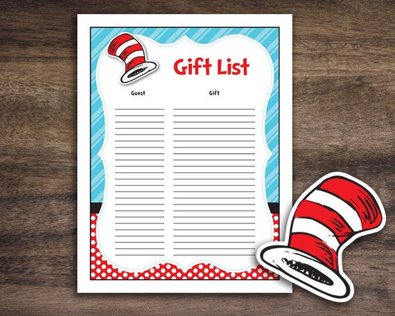 Dr Seuss Baby Gift Ideas
 Instant Download Dr Seuss Inspired Baby Shower by