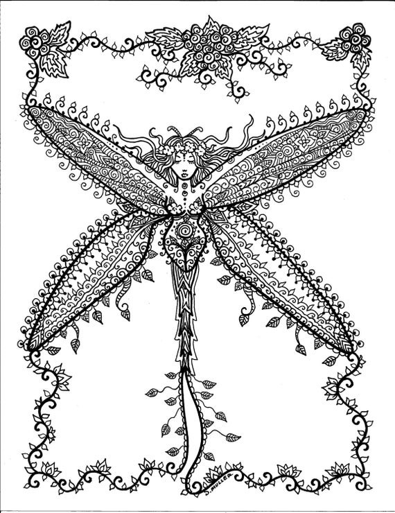 Dragonfly Coloring Pages For Adults
 5 pages to color Instant Download Butterfly Coloring pages 5
