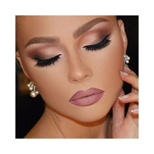 Dramatic Bridal Makeup
 Sultry dramatic makeup look liked on Polyvore featuring