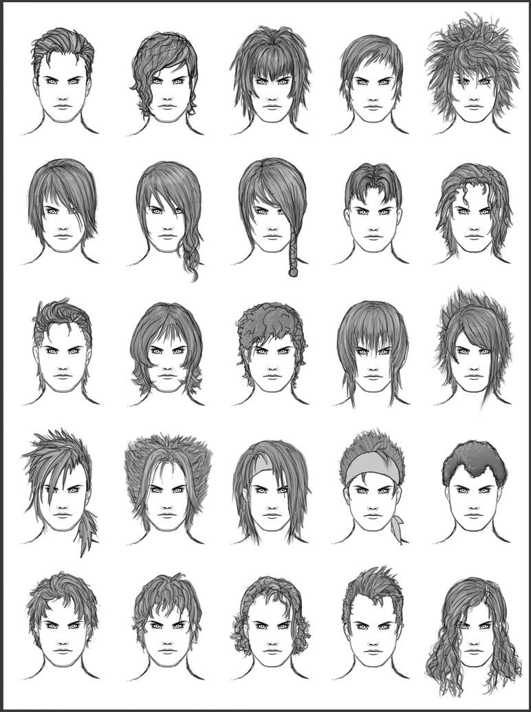 Drawing Hairstyles Male
 Men s Hair Set 9 by dark sheikah on DeviantArt