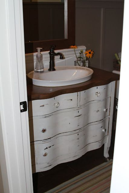 Dresser Style Bathroom Vanity
 bathroom vanity from dresser I like the raised sink